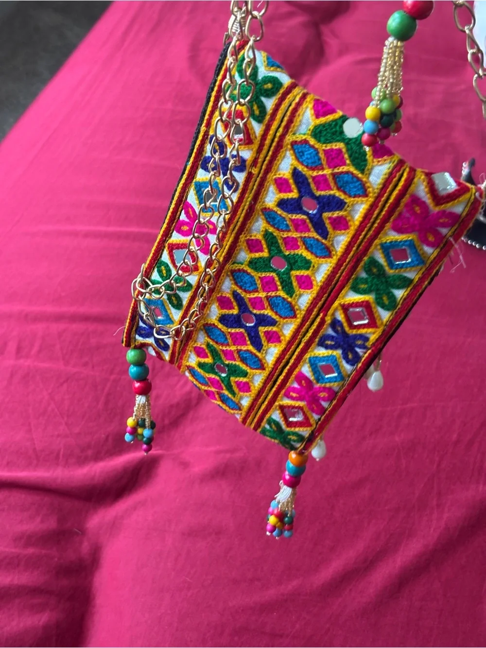 Gujarati Embroidered Phone Pouch Crossbody Bag Navratri